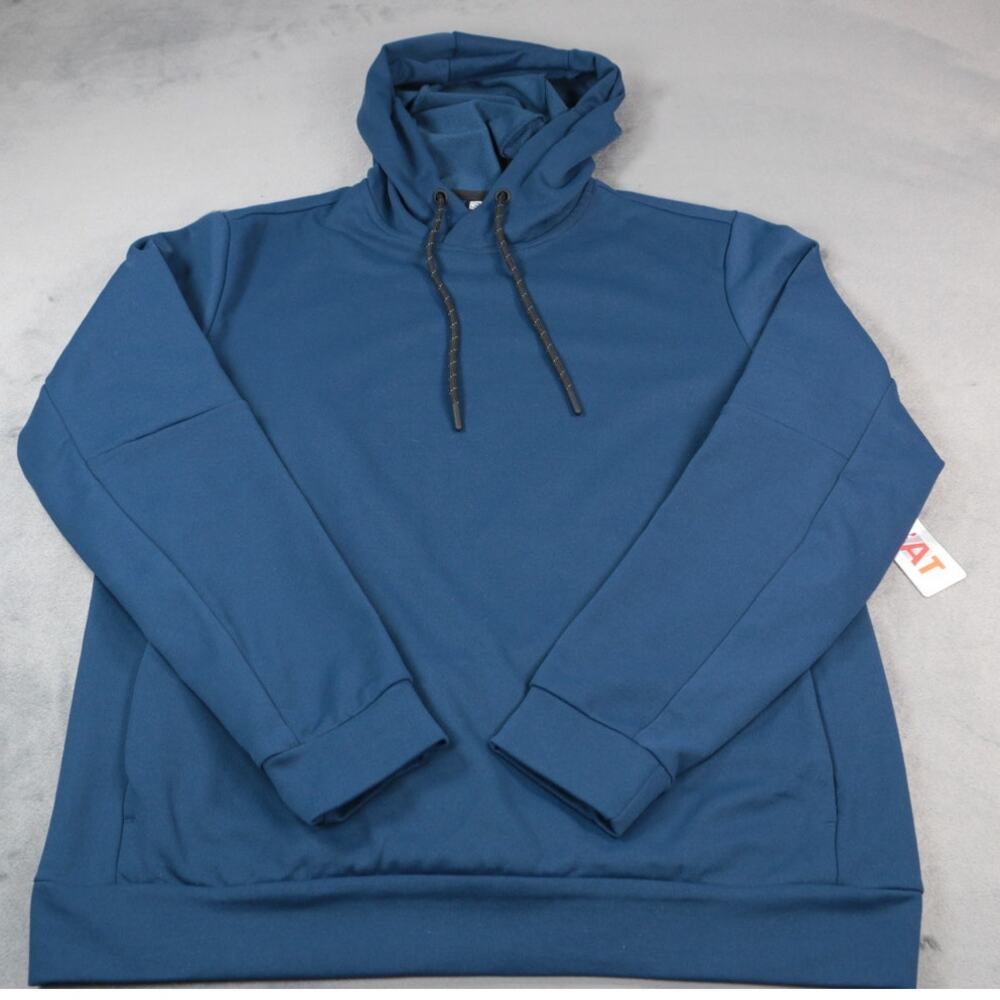 32 Degrees Heat Cool Hoodie Mens Small Blue Performance Pullover NWT